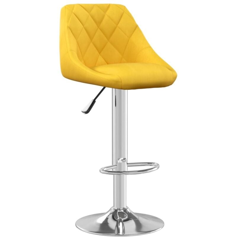 Vidaxl - Tabouret de bar Jaune moutarde Velours
