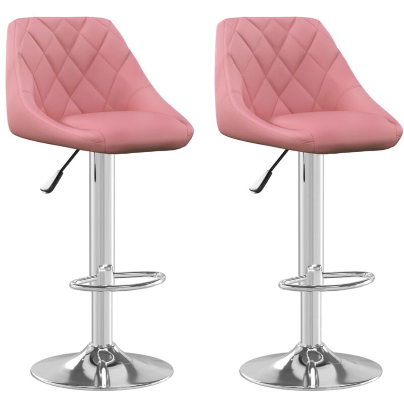 Vidaxl - Tabourets de bar lot de 2 rose velours