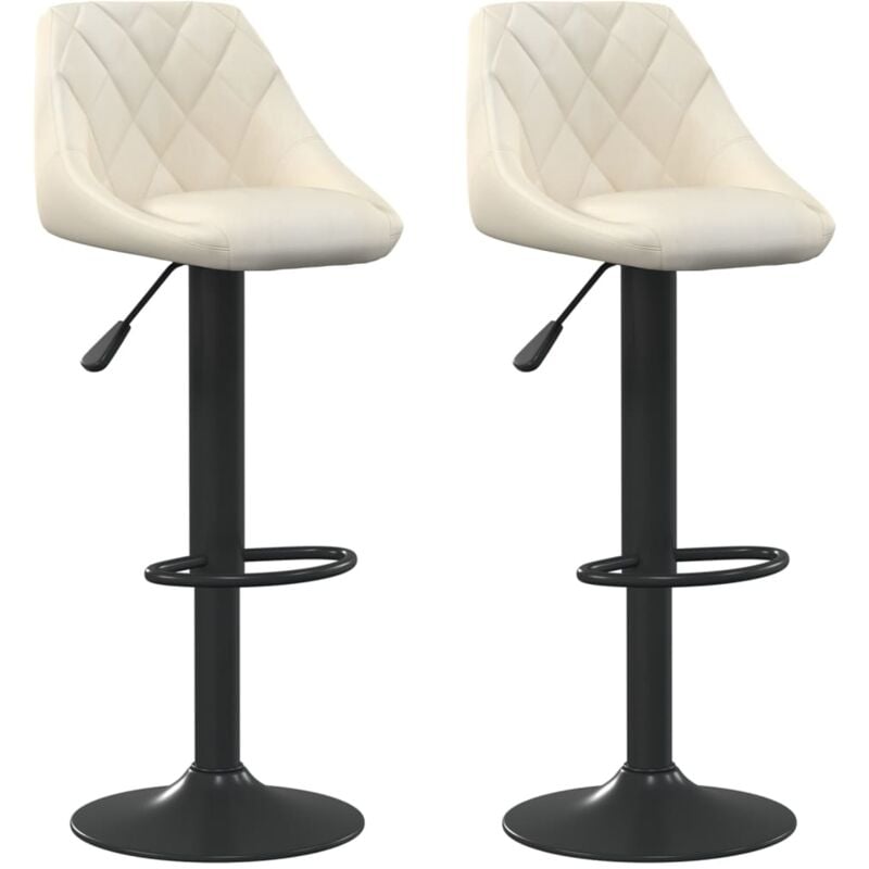 Vidaxl - Tabourets de bar lot de 2 crème velours