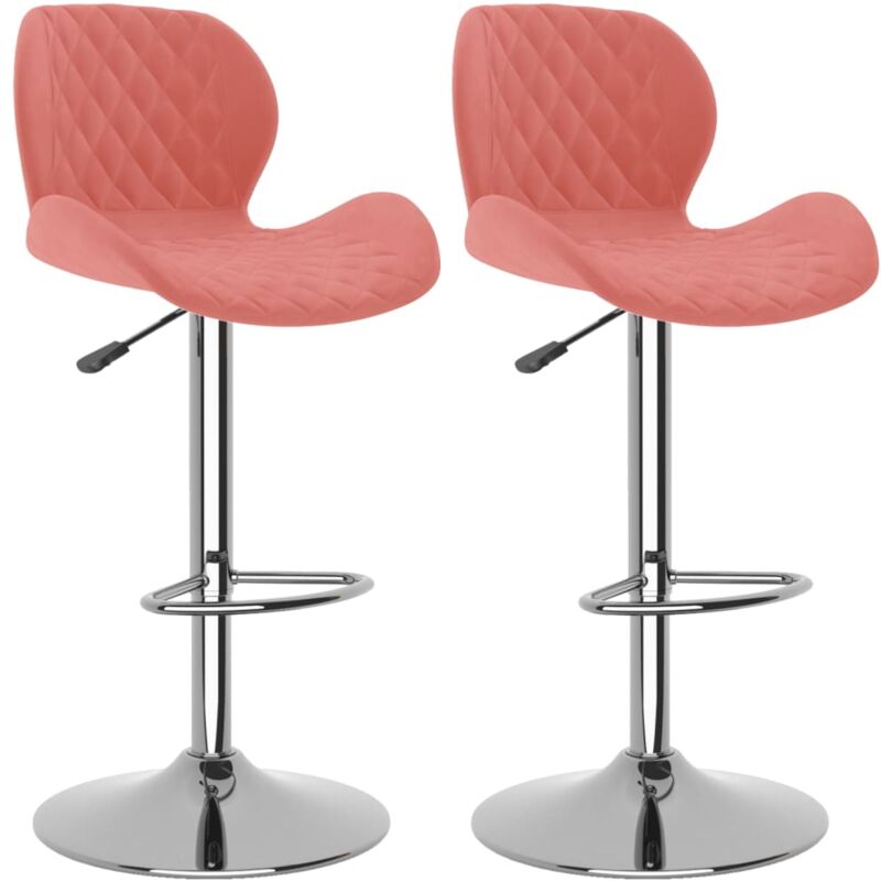 Vidaxl - Tabourets de bar lot de 2 rose velours