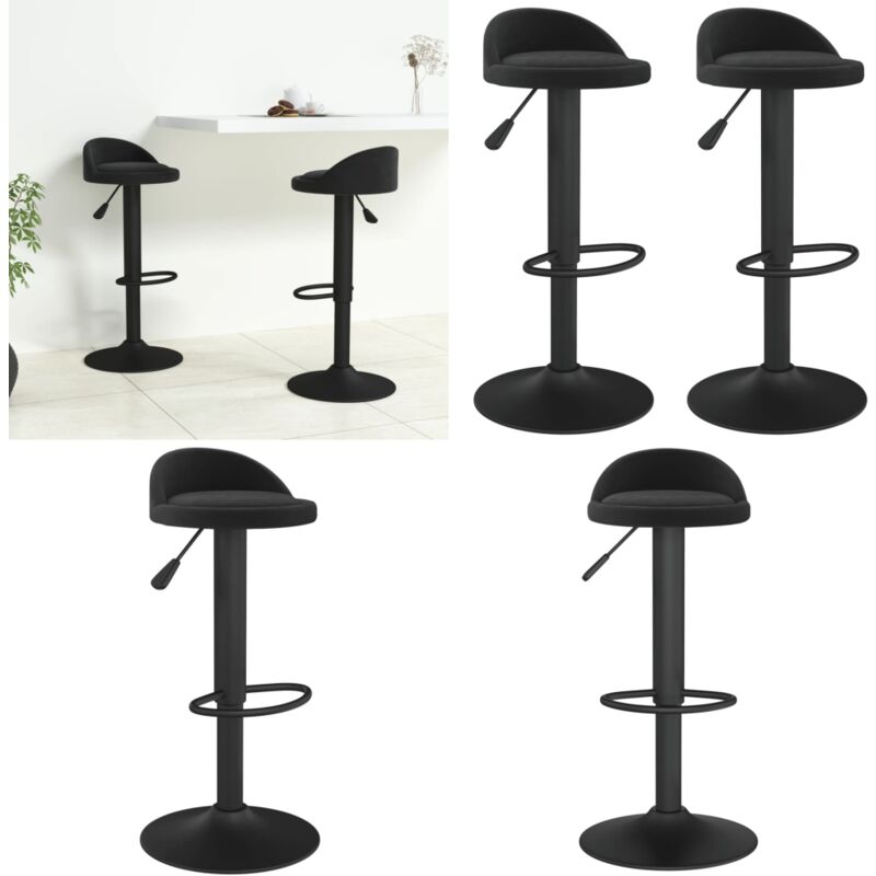 Vidaxl - Tabourets de bar lot de 2 Noir Velours - Tabouret De Bar - Chaise De Comptoir - Fauteuil De Bar - Meuble De Salon - Mobilier Contemporain