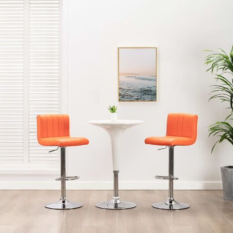 Tabourets de bar 2 pcs Orange Similicuir