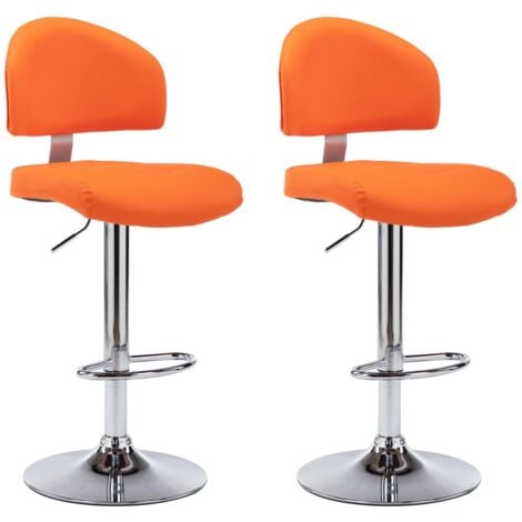 Tabourets de bar 2 pcs Orange Similicuir