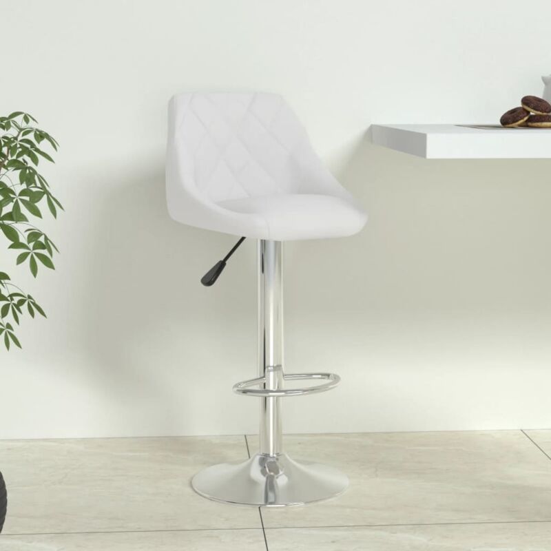 Vidaxl - Tabouret de bar Blanc Similicuir