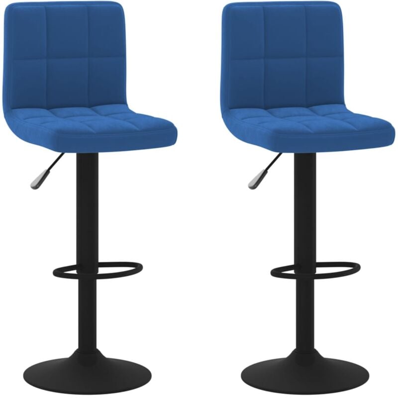Vidaxl - Tabourets de bar lot de 2 bleu velours
