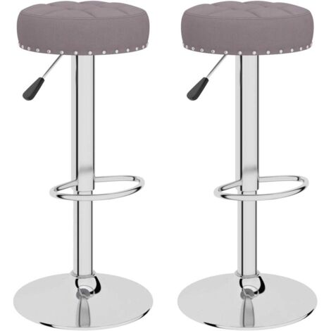 Tabourets de bar 2 pcs Taupe Tissu 5