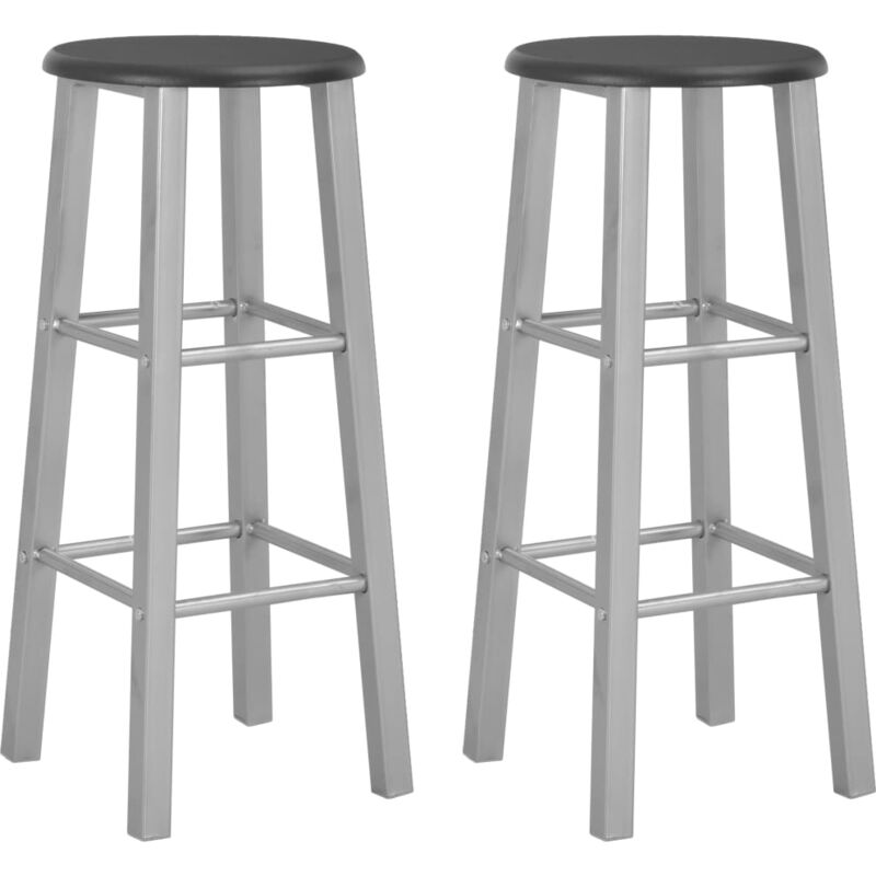 Vidaxl - Tabourets de bar lot de 2 argenté mdf