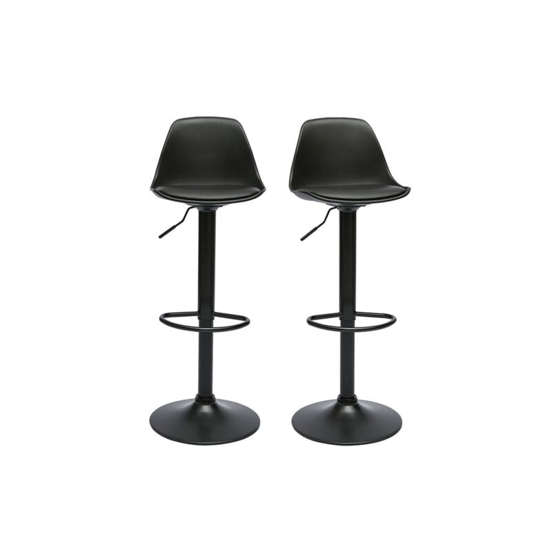 Miliboo - Tabourets de bar design noirs (lot de 2) steevy