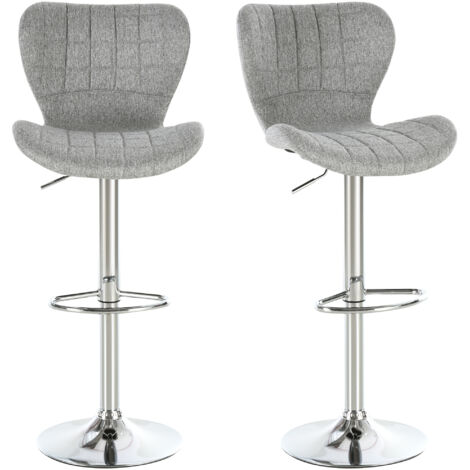 Tabourets de bar, design moderne, hauteur réglable (59-81 cm), pivotant à 360°, gris lin,Lot de 2
