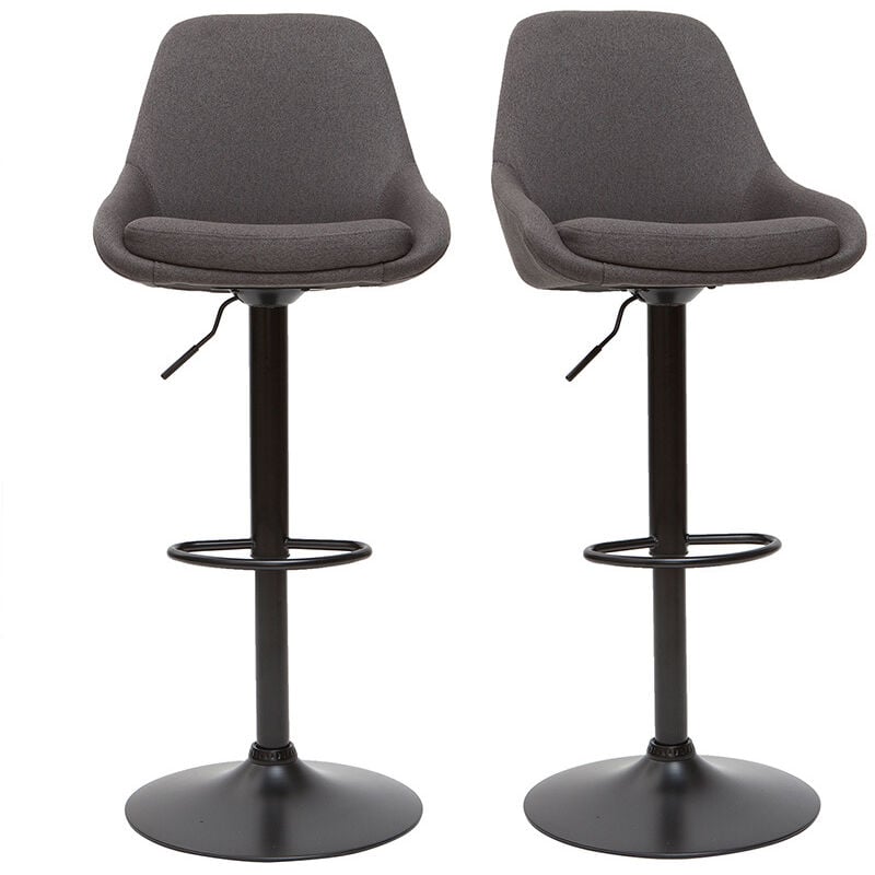Tabourets de bar design réglables gris foncé (lot de 2) HOLO