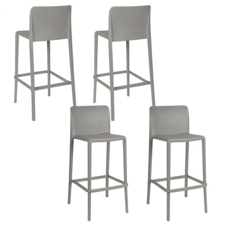 Tabourets de bar d'extérieur avec repose-pieds (lot de 4) - EOLE