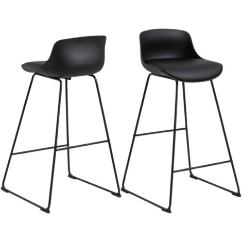 Tabourets de bar en métal et simili (lot de 2) - LILIAN