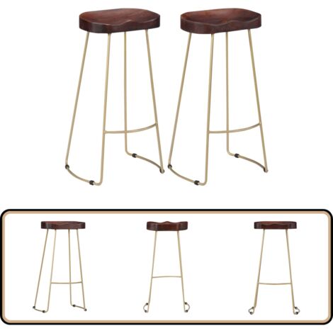 Tabourets de bar Gavin lot de 2 bois de manguier massif - Tabouret De Bar - Tabourets De Bar - Chaise De Bar - Chaises De Bar - Mobilier Intérieur