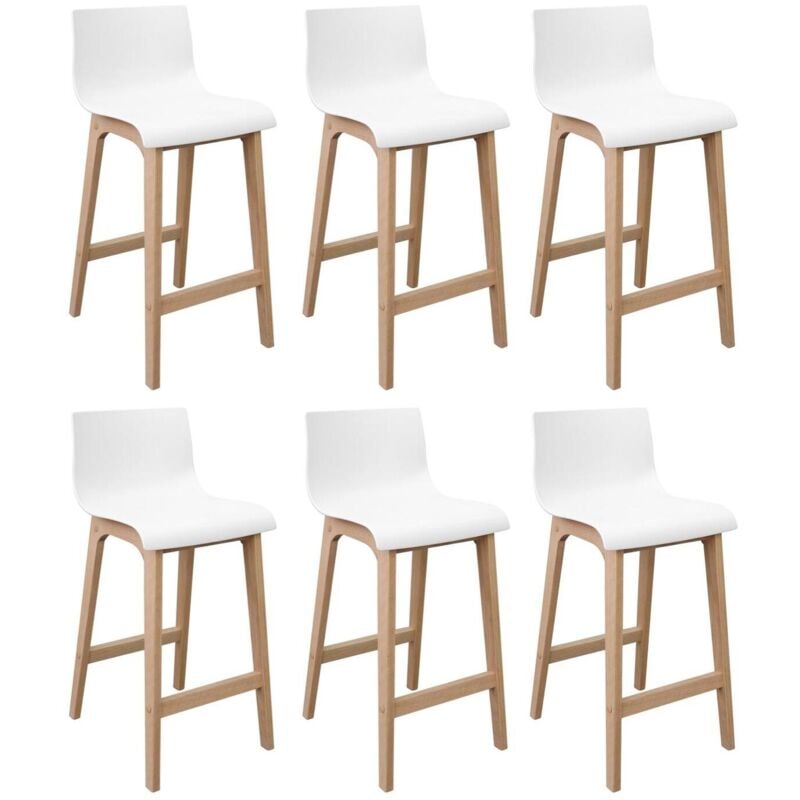 Mob-in - Lot de tabourets de bar en chêne 65cm tanna