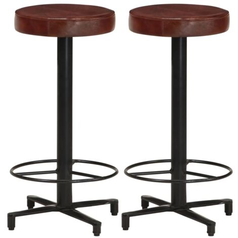 Tabourets de bar lot de 2 66 cm cuir véritable vidaXL