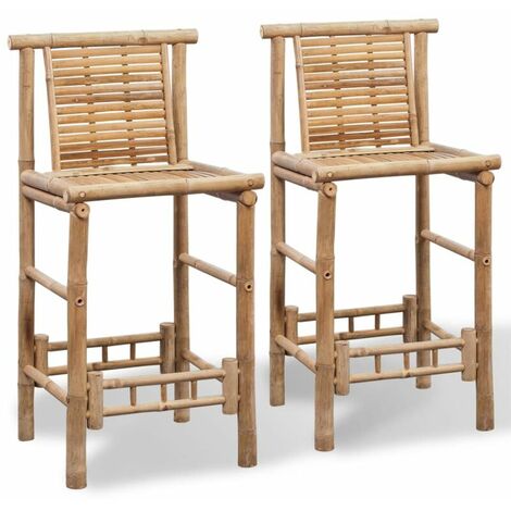 Tabourets de bar lot de 2 bambou