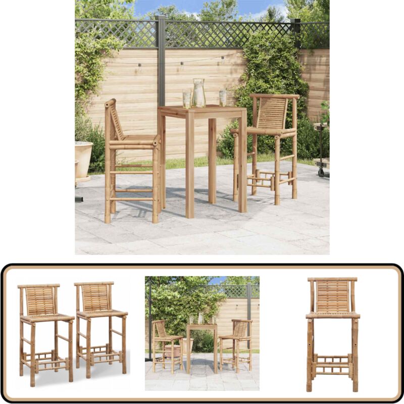 Vidaxl - Tabourets de bar lot de 2 bambou - Tabouret De Bar - Tabourets De Bar - Chaise De Bar - Meubles De Jardin - Mobilier Extérieur