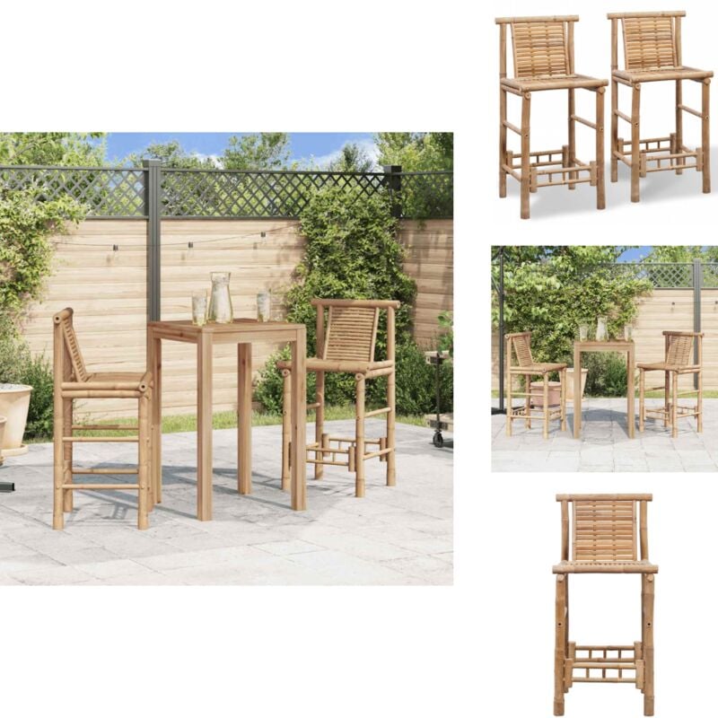 Vidaxl - Tabourets de bar lot de 2 bambou - Tabouret De Bar - Tabourets De Bar - Chaise De Bar - Meubles De Jardin - Mobilier Extérieur