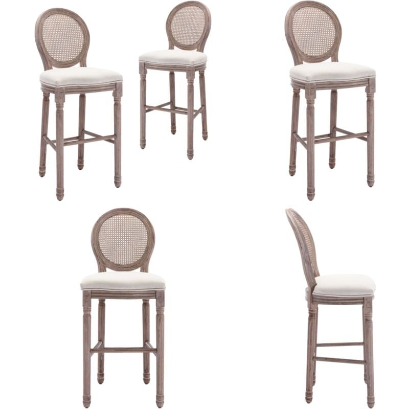 Tabourets de bar lot de 2 blanc lin - Chaises De Bar - Tabourets De Bar - Chaise De Bar - Meubles De Salle à Manger - Mobilier Design - Home & Living
