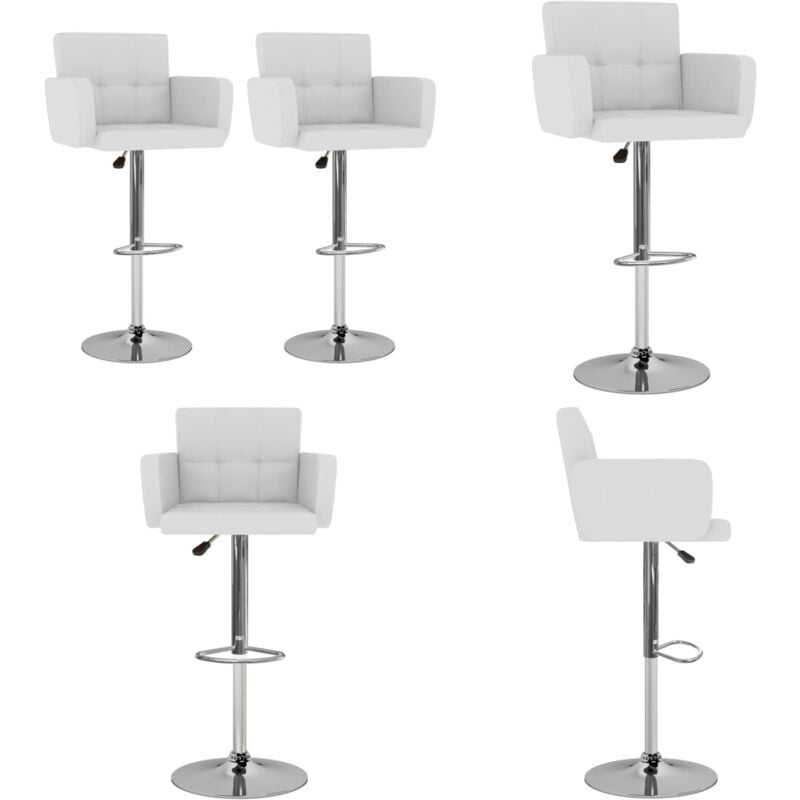 Vidaxl - Tabourets de bar lot de 2 blanc similicuir - Tabouret De Bar - Tabourets De Comptoir - Chaise Haute - Mobilier De Cuisine - Sièges Modernes