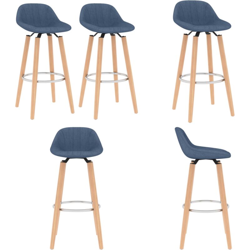 Vidaxl - Tabourets de bar lot de 2 bleu tissu - Chaises De Bar - Tabourets De Bar - Chaises De Pub - Meubles De Salle à Manger - Mobilier Design