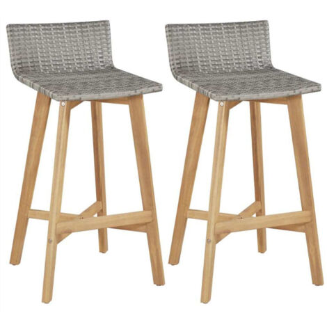 Tabourets de bar lot de 2 bois d'acacia solide vidaXL
