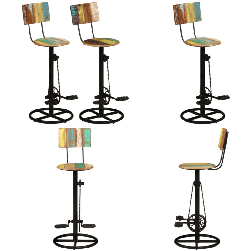 Vidaxl - Tabourets de bar lot de 2 bois de récupération massif - Tabouret De Bar - Tabouret De Cuisine - Chaise De Bar - Meuble Vintage - Mobilier