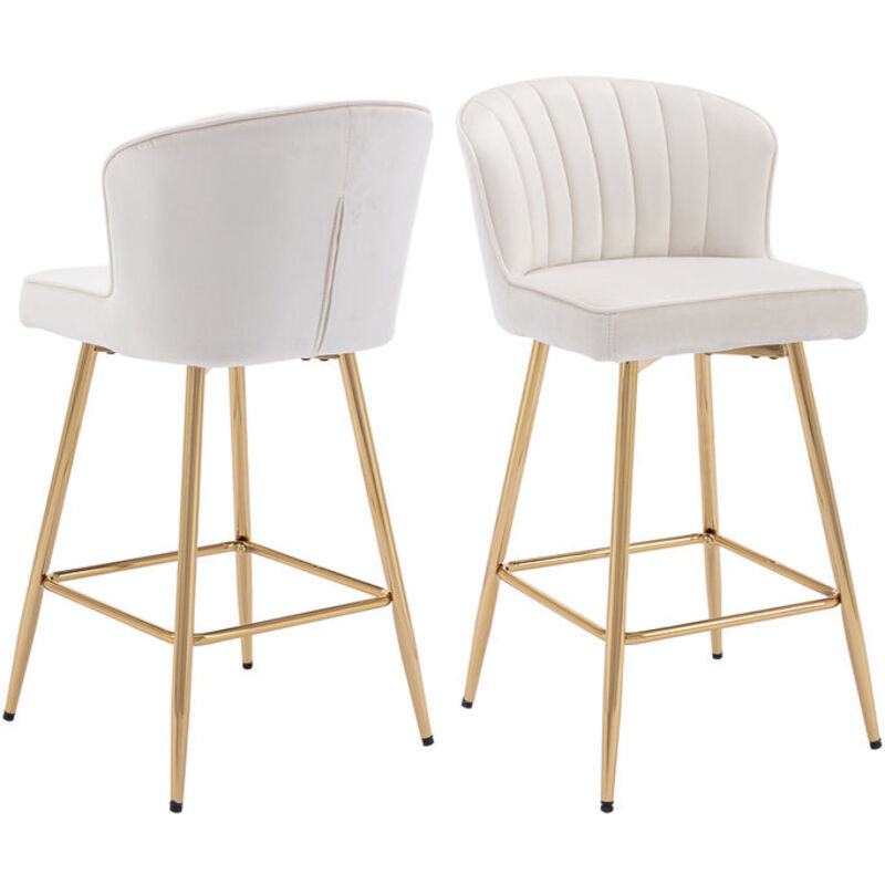 Wahson Office Chairs – Lot de 2 tabourets de bar modernes – Dossier en