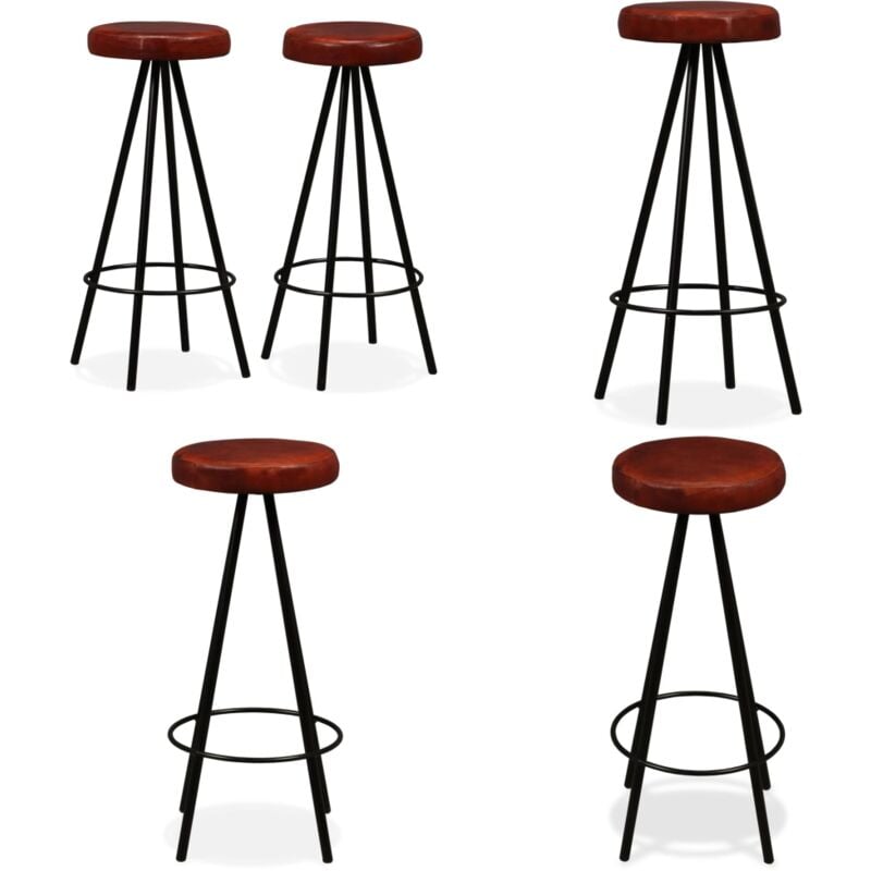 Vidaxl - Tabourets de bar lot de 2 cuir véritable - Tabouret De Bar - Tabourets Industriels - Fauteuil De Bar - Chaise Haute - Mobilier Design - Home