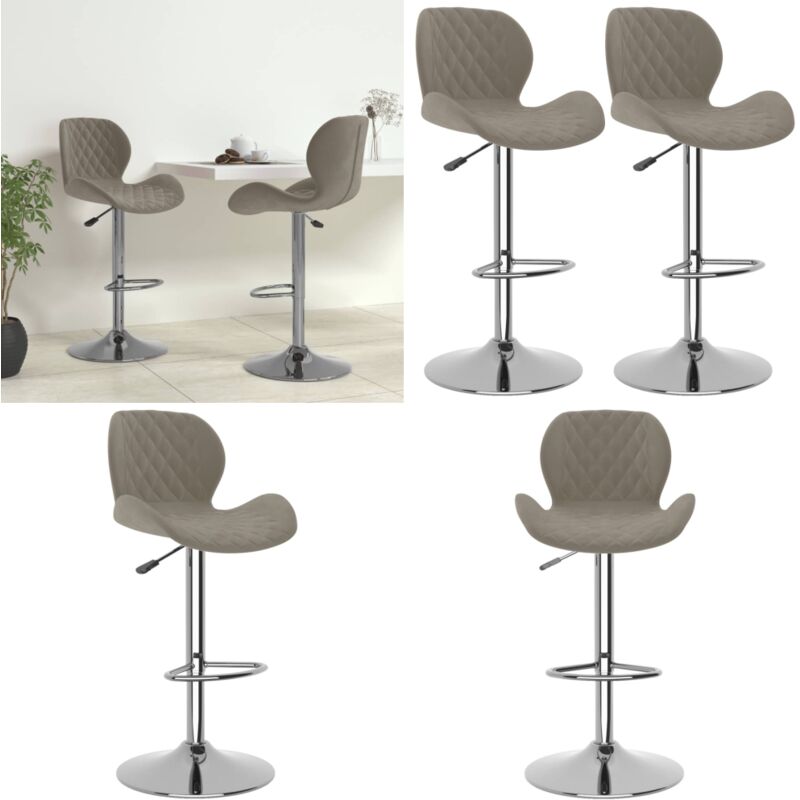 Vidaxl - Tabourets de bar lot de 2 gris clair velours - Tabouret De Bar - Tabourets De Bar - Chaise De Comptoir - Chaises De Comptoir - Fauteuil Bar