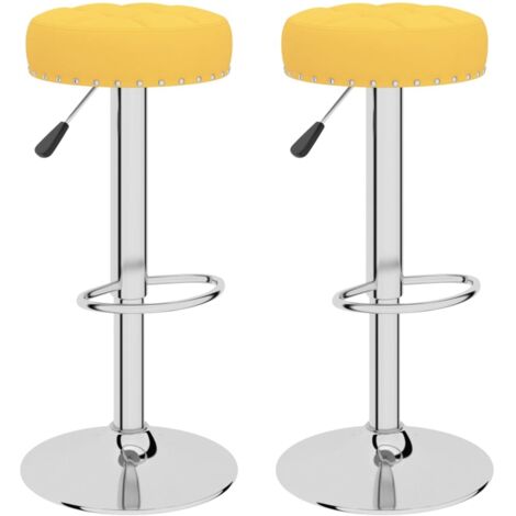 Tabourets de bar lot de 2 jaune moutarde tissu vidaXL