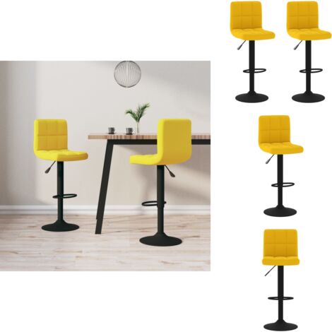 Tabourets de bar lot de 2 jaune moutarde velours - Tabouret De Bar - Chaise De Comptoir - Tabourets De Bar - Fauteuil De Bar - Mobilier De Cuisine
