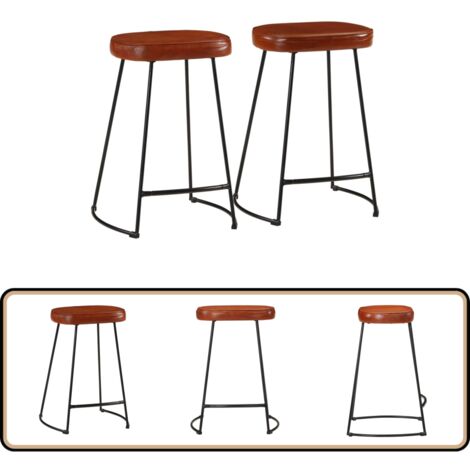 Tabourets de bar lot de 2 marron foncé 41x29x62 cm - Tabouret De Bar - Tabouret Retro - Chaise De Bar - Mobilier De Cuisine - Décoration Intérieure