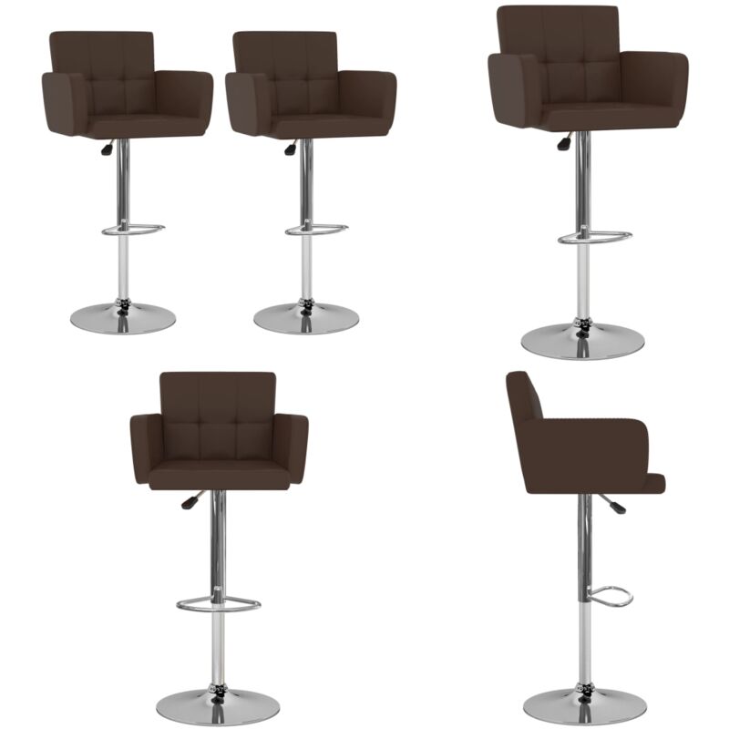 Vidaxl - Tabourets de bar lot de 2 marron similicuir - Tabouret De Bar - Tabourets De Comptoir - Chaise Haute - Meubles De Cuisine - Mobilier Design