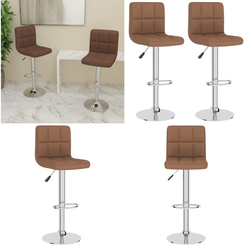 Vidaxl - Tabourets de bar lot de 2 marron tissu - Tabouret De Bar - Chaise De Comptoir - Tabourets Hauts - Meubles De Cuisine - Mobilier De Bar