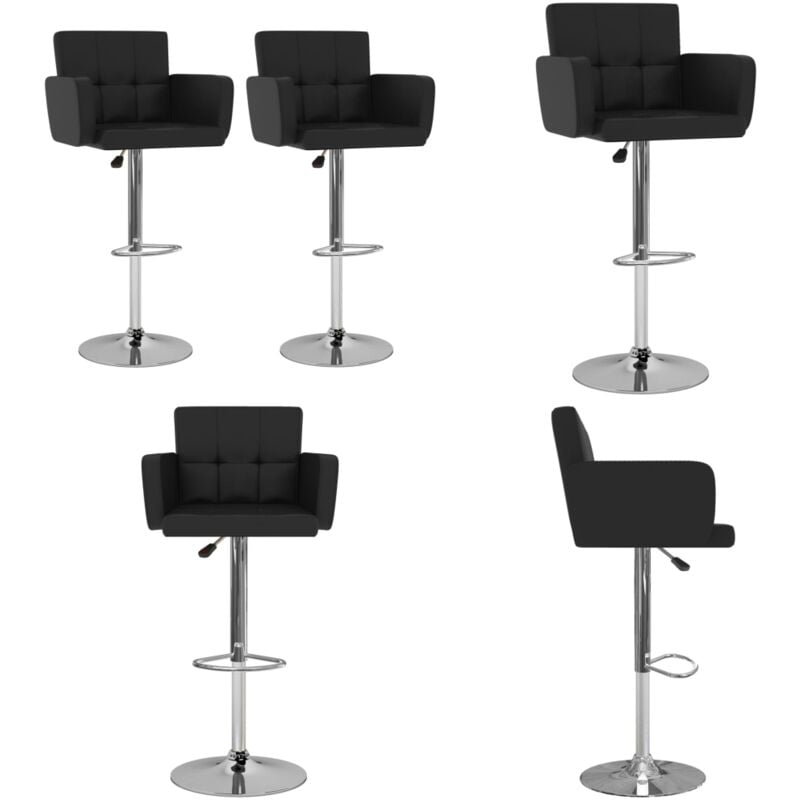 Vidaxl - Tabourets de bar lot de 2 noir similicuir - Tabouret De Bar - Tabourets De Comptoir - Chaise Haute - Mobilier De Cuisine - Simuli Cuir