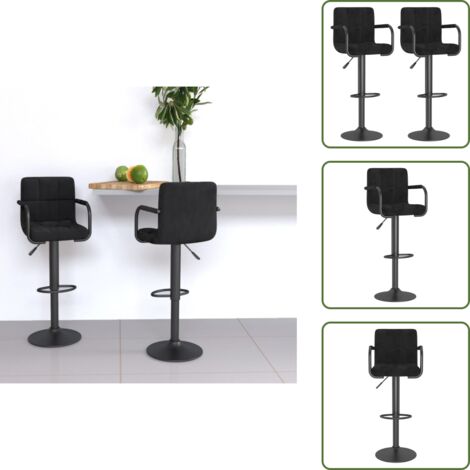 Tabourets de bar lot de 2 noir velours - Tabouret De Bar - Chaise De Comptoir - Tabourets De Bar - Meubles De Cuisine - Mobilier Moderne