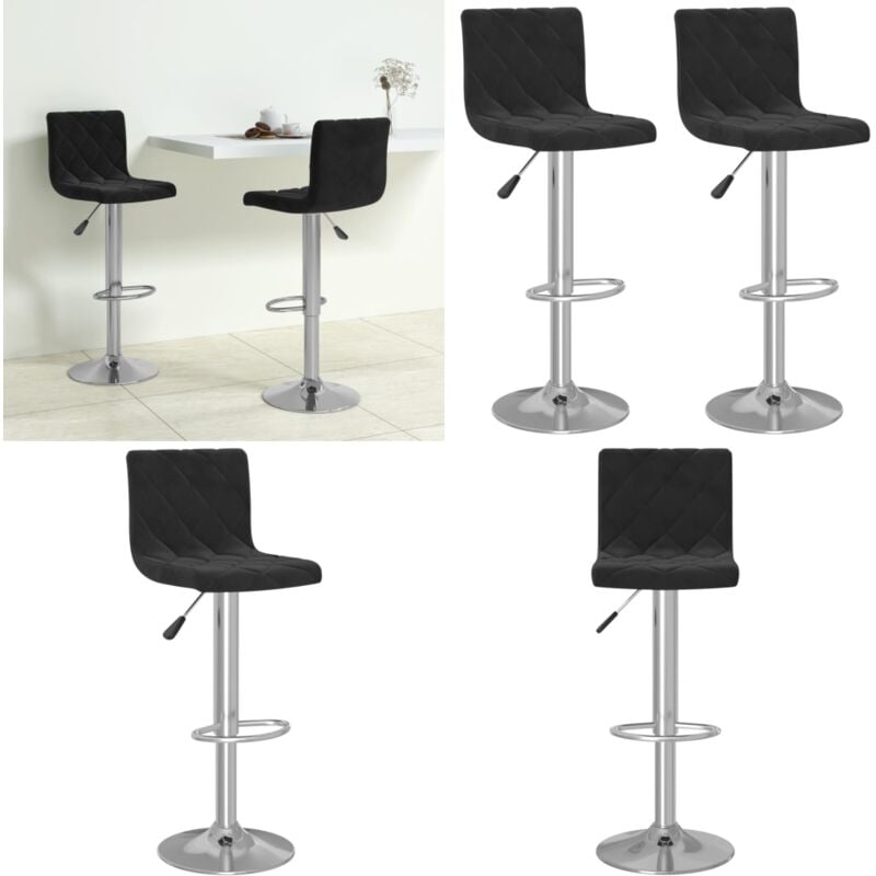Vidaxl - Tabourets de bar lot de 2 noir velours - Tabouret De Bar - Chaise De Comptoir - Fauteuil De Bar - Meuble Bar - Mobilier De Cuisine - Home &