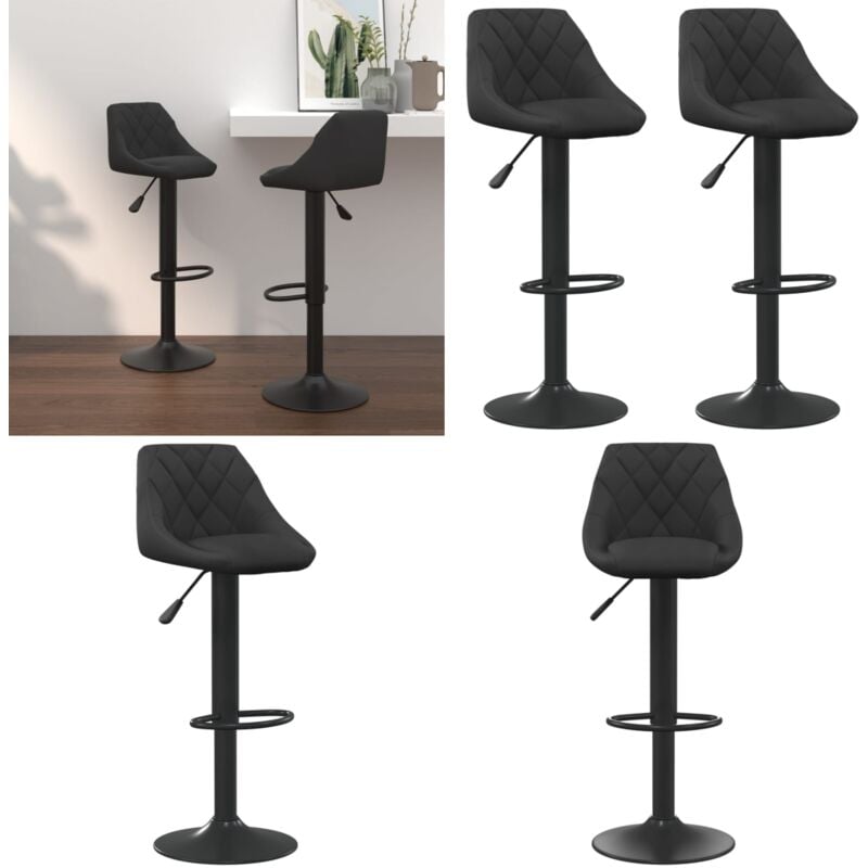 Vidaxl - Tabourets de bar lot de 2 noir velours - Tabouret De Bar - Chaise De Comptoir - Fauteuil De Bar - Meuble De Salon - Mobilier Moderne - Home