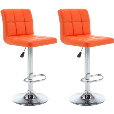 Tabourets de bar lot de 2 orange similicuir vidaXL