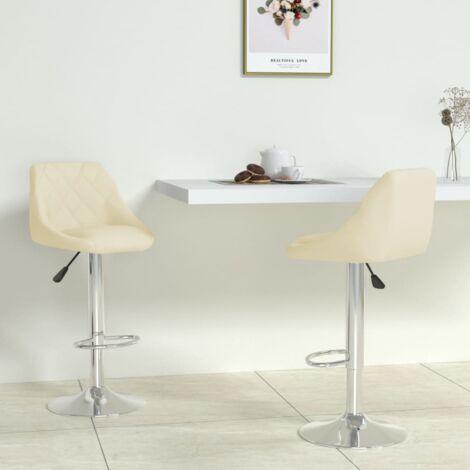 Tabourets de bar Lot de 2 - Tabourets Hauts - Chaises Fauteuil de bar crème similicuir vidaXL