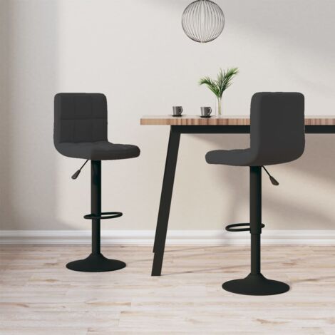 Tabourets de bar Lot de 2 - Tabourets Hauts - Chaises Fauteuil de bar noir velours vidaXL