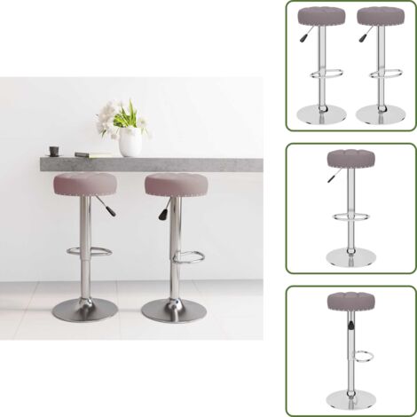 Tabourets de bar lot de 2 taupe tissu - Tabouret De Bar - Chaise De Comptoir - Tabourets De Cuisine - Meubles De Salle À Manger - Décoration Intérieure
