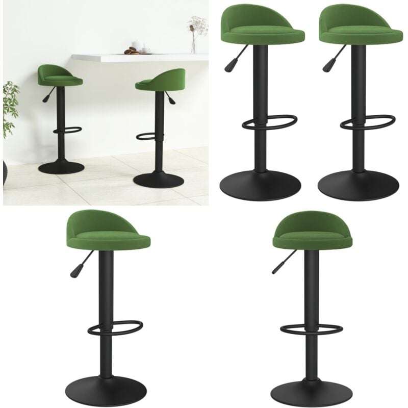 Vidaxl - Tabourets de bar lot de 2 vert foncé velours - Tabouret De Bar - Chaise De Comptoir - Tabourets De Bar - Meubles De Cuisine - Mobilier
