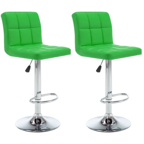 Tabourets de bar lot de 2 vert similicuir vidaXL