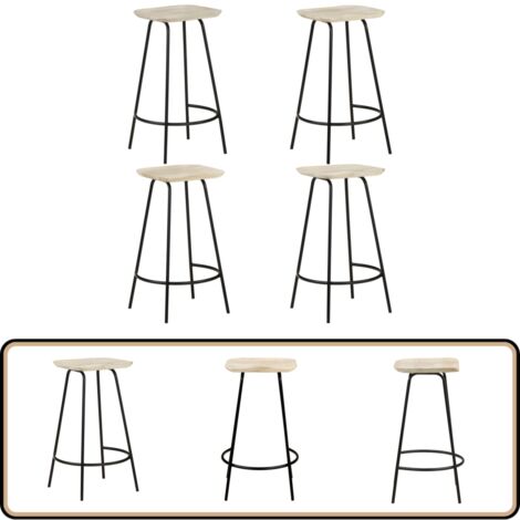 Tabourets de bar lot de 4 bois de manguier massif - Tabouret De Bar - Chaise De Bar - Meubles De Salle À Manger - Mobilier Design - Tabourets Hauts