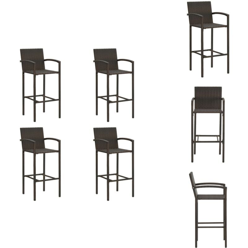 Vidaxl - Tabourets de bar lot de 4 marron résine tressée - Tabouret De Bar - Chaises De Jardin - Mobilier De Jardin - Résine Tressée - Chaise