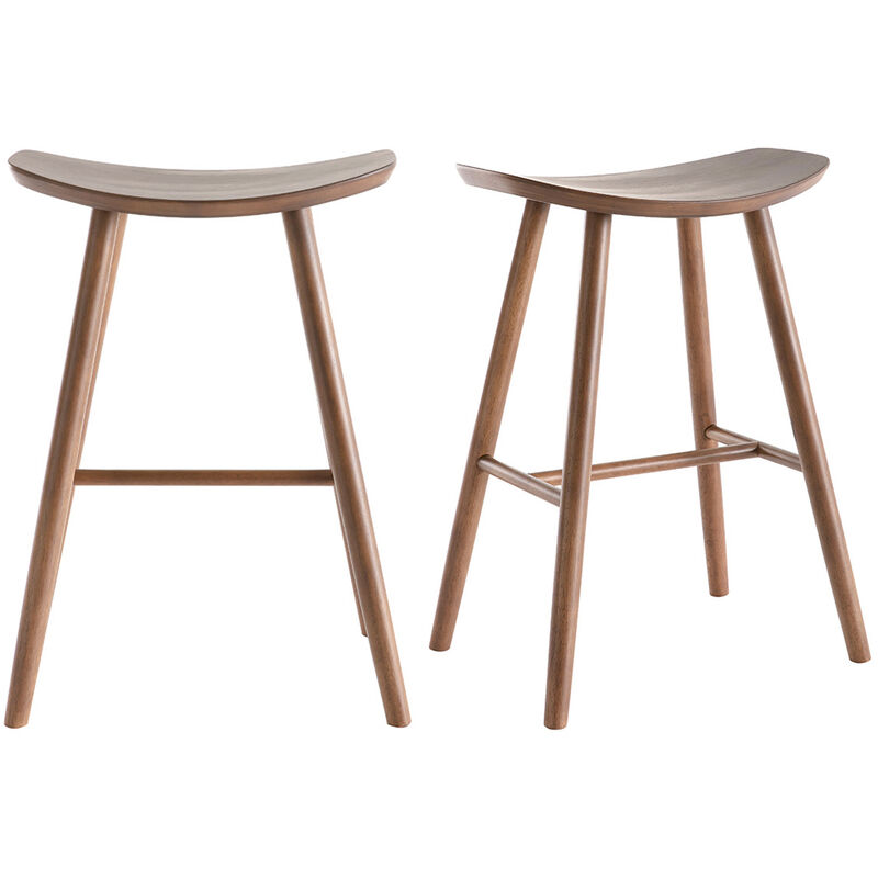 Miliboo - Tabourets de bar noyer H65 cm (lot de 2) demory