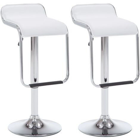 Tabourets de bar pivotants 2 pcs Blanc Similicuir