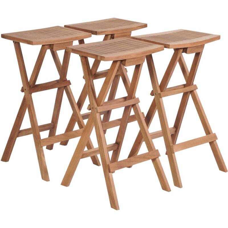 Vidaxl - Tabourets de bar pliables lot de 4 Bois de teck massif